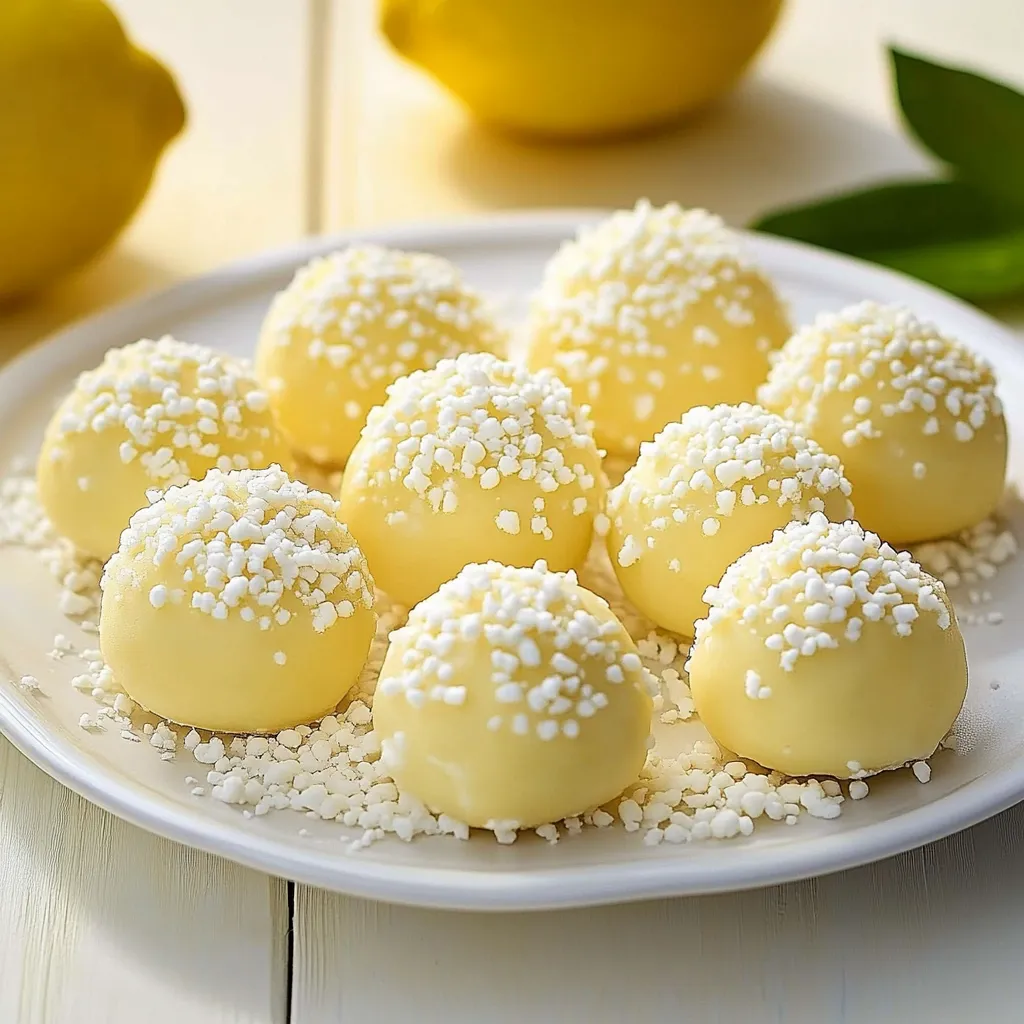Eine Platte mit sechs weißen, süßen, mit Zucker bestreuten Kugelchen, die auf einem Tisch liegen.