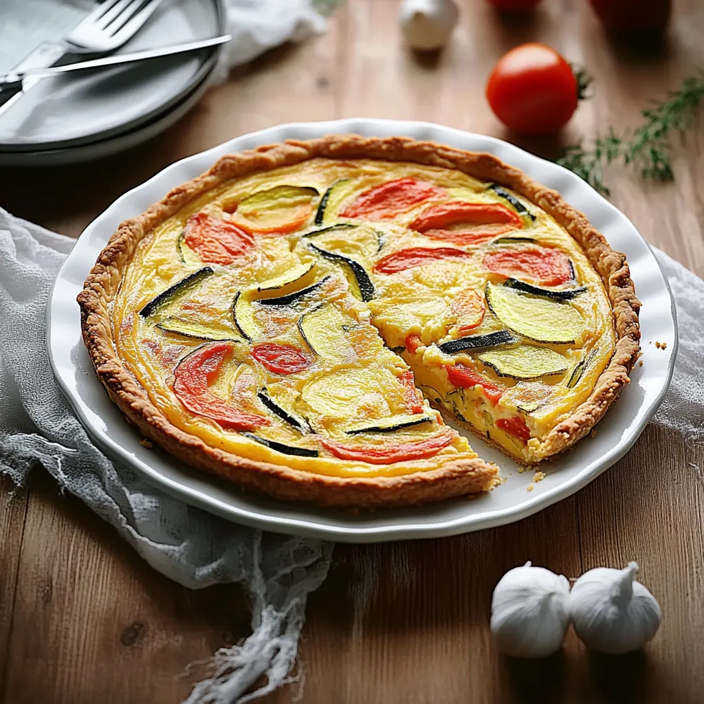 Ein Stück Zucchini-Käse-Pizza auf einem weißen Plate.