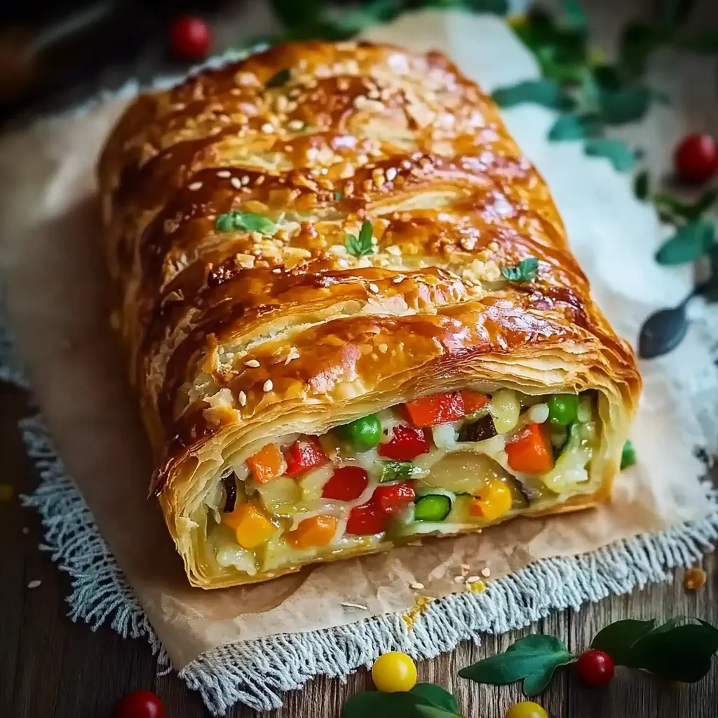Ein Baguette mit verschiedenen Zutaten wie Karotten, Zwiebeln und Koriander.