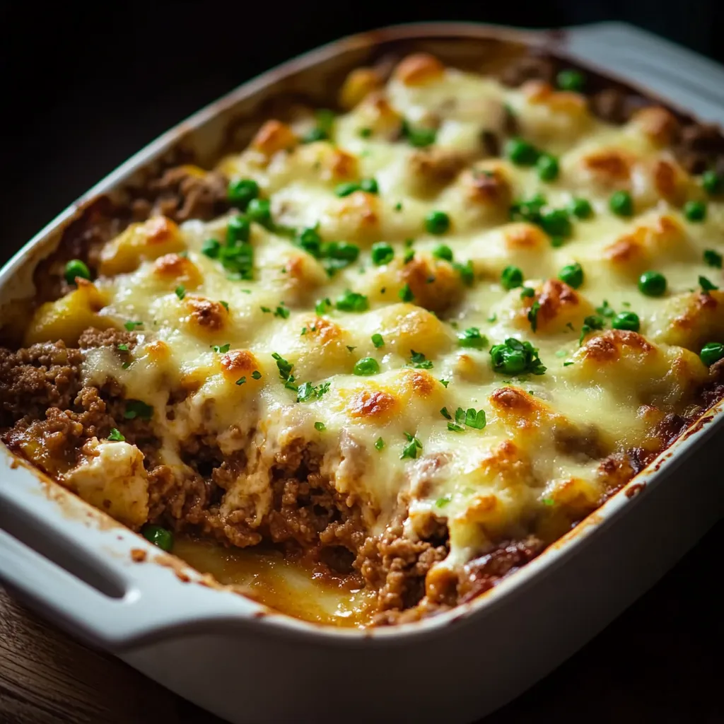 Ein weißer Teller mit einer Mischung aus Käse, Sauerkraut und Pasta.