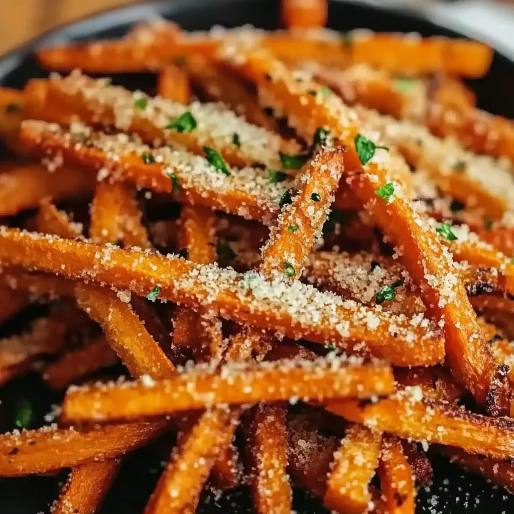Eine Schüssel mit frisch zubereiteten, glasierten Paprika-Frites.