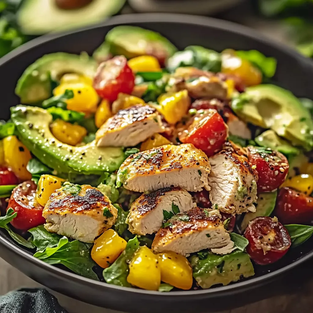 Ein schmackhafter Salat aus Avocado, Tomaten, Paprika, Linsen und Zwiebeln.