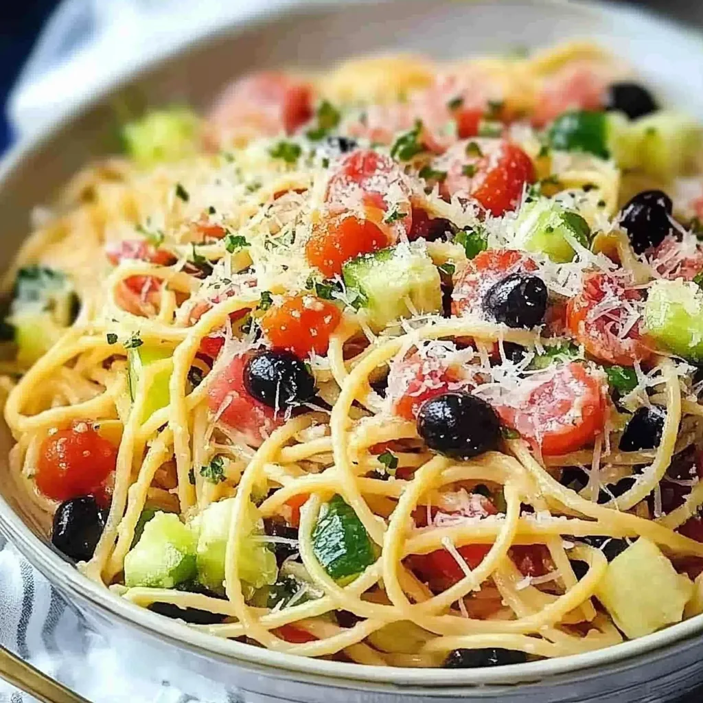 Ein Bohnensalat mit Tomaten, Zwiebeln und Oliven in einem Bohnensalat-Bowl.