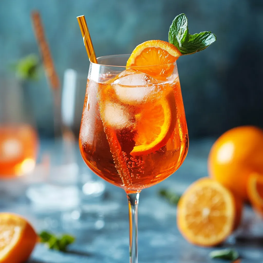 Ein Glas mit einer Mischung aus Orangensaft und Zitronensaft, garniert mit einer Zitrone und einer Mintblume.