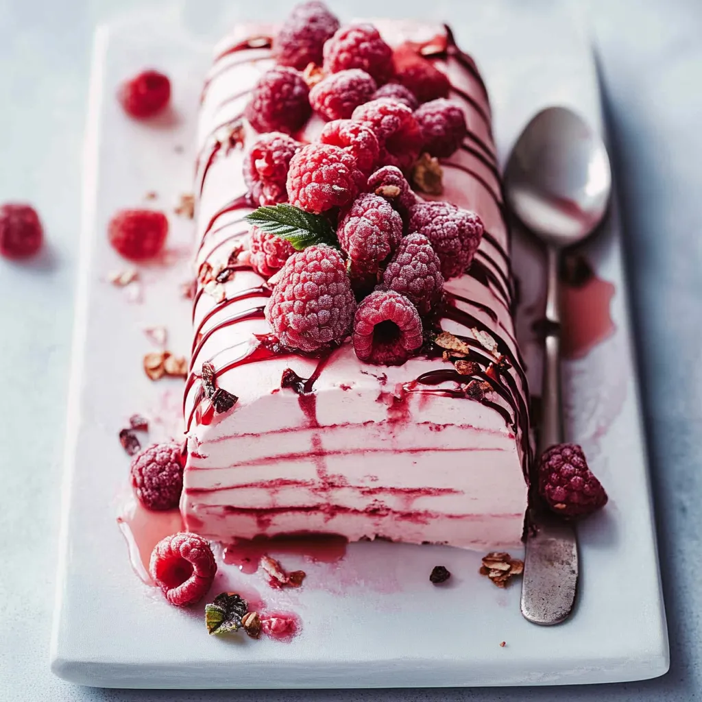 Eine Raspberry-Linsen-Schokoladenganache-Garnierung auf einem weißen Teller.