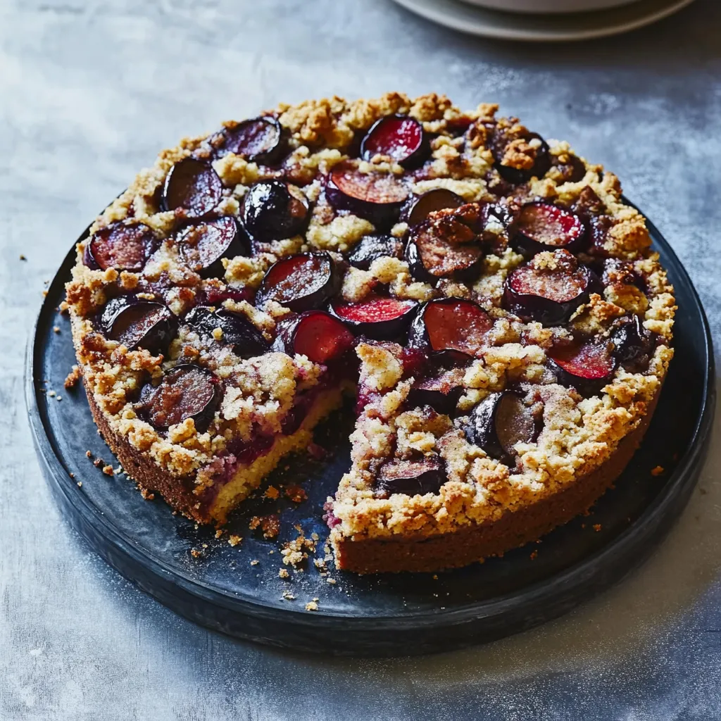Eine Tafel mit einem Kuchen, der aus einer Mischung aus Apfel, Zitrone und Zucker besteht.
