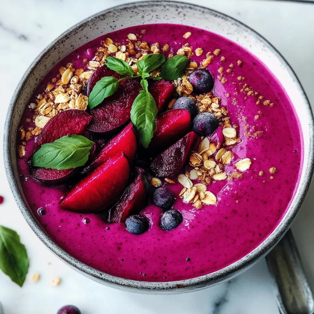 Ein Glas mit frischem Obst, darunter Beeren, Nüssen und Blattgold, garniert mit einem Zweig.