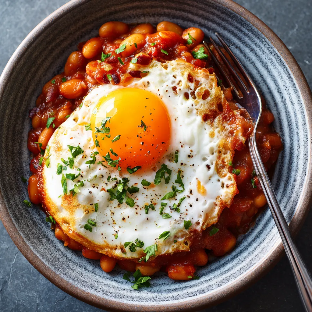 Ein Ei mit gerösteten Zwiebeln und Tomaten in einem Becher.