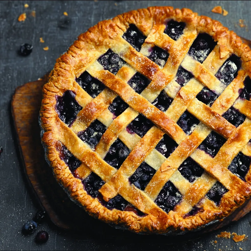 Eine blaue Berrytarte mit einem weißen Teig und einer blauen Schicht darunter.