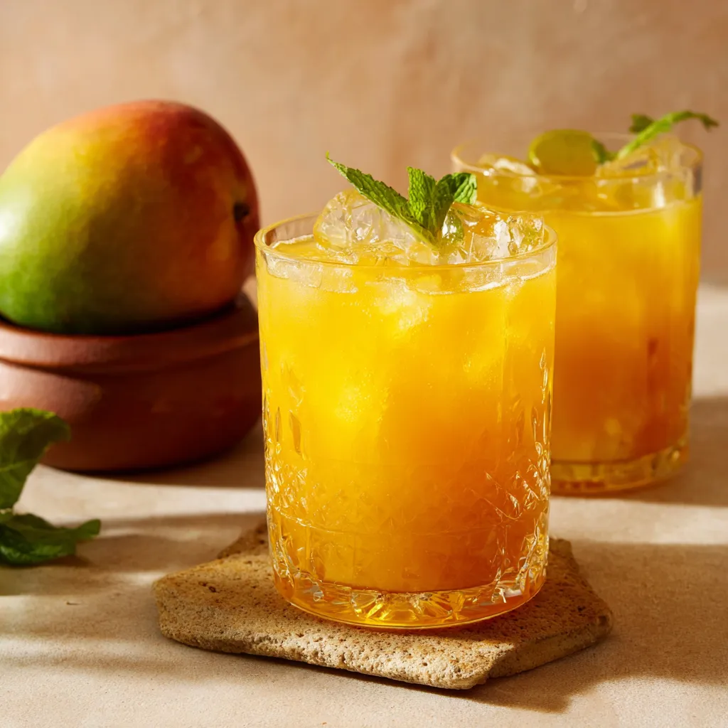 Zwei Gläser mit frischem Orangensaft auf einem Tisch.