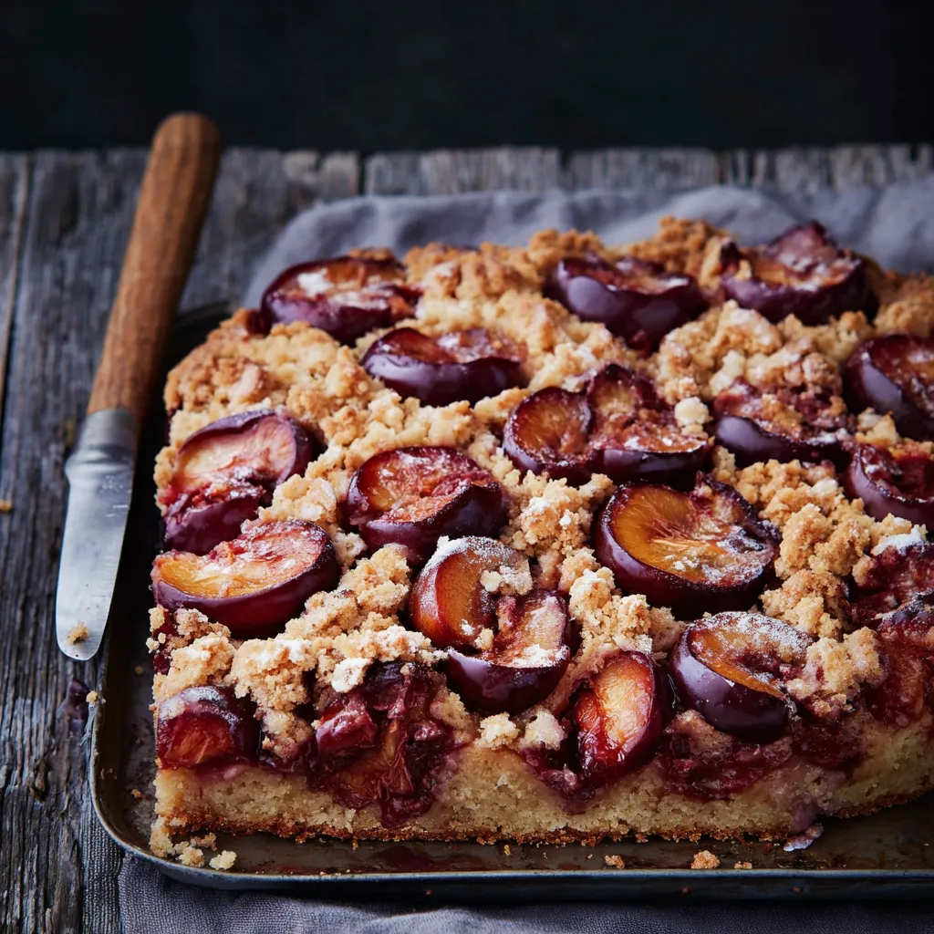 Eine Tafel mit einem Kuchen, der aus Apfel, Zitrone und Zucker besteht.