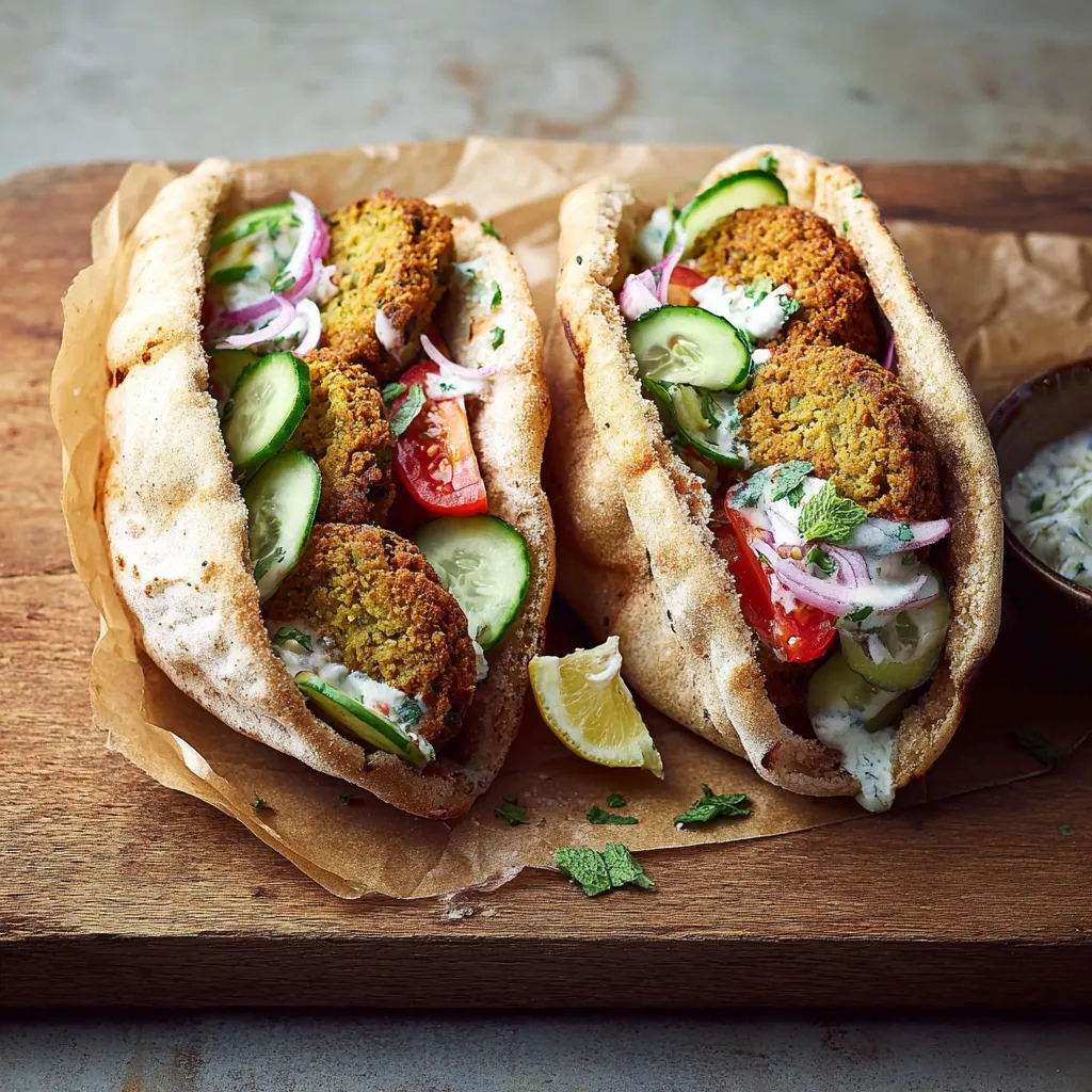 Zwei Sandwiches mit Zwiebeln, Tomaten und Zucchini auf einem Brett.