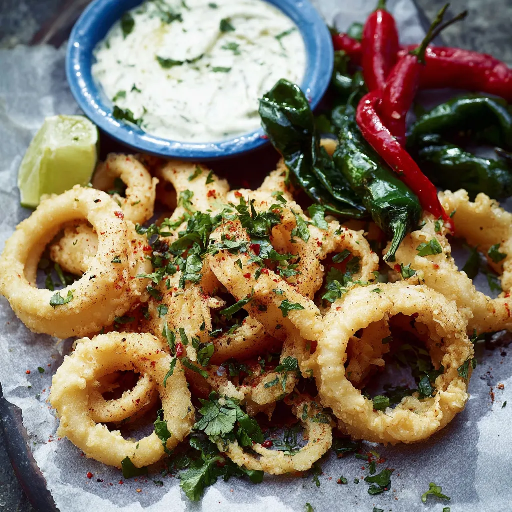 Eine Platte mit gegrillten Garnelen, einer Schüssel mit Tzatziki-Dressing und einer Schüssel mit roten Paprika.