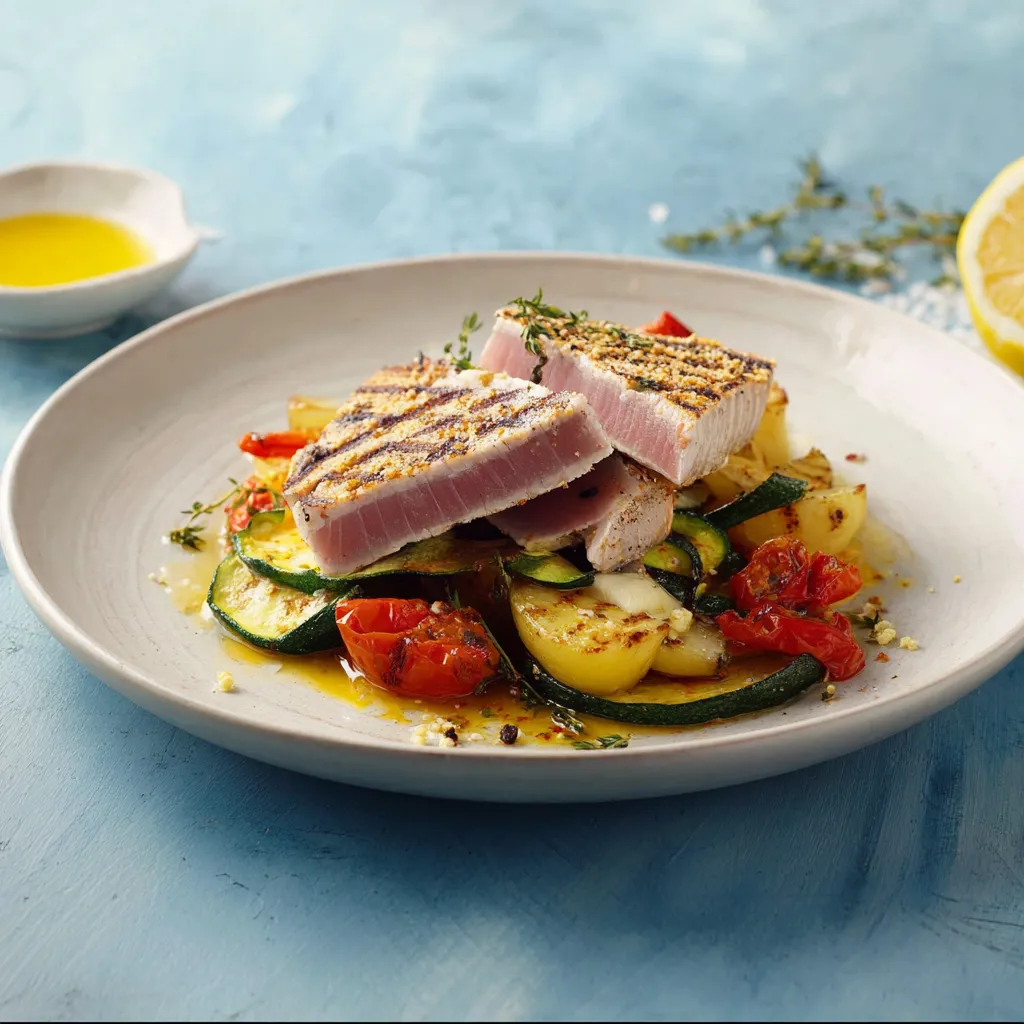 Ein Schüssel mit Zucchini, Tomaten, Zwiebeln und Salat.