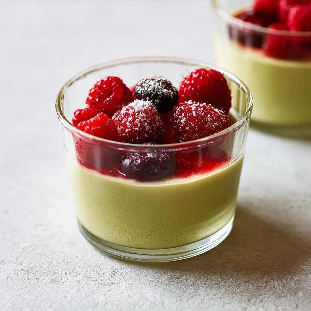 Ein Glas mit Raspberry-Jello-Creme und Raspberry-Schnitte.