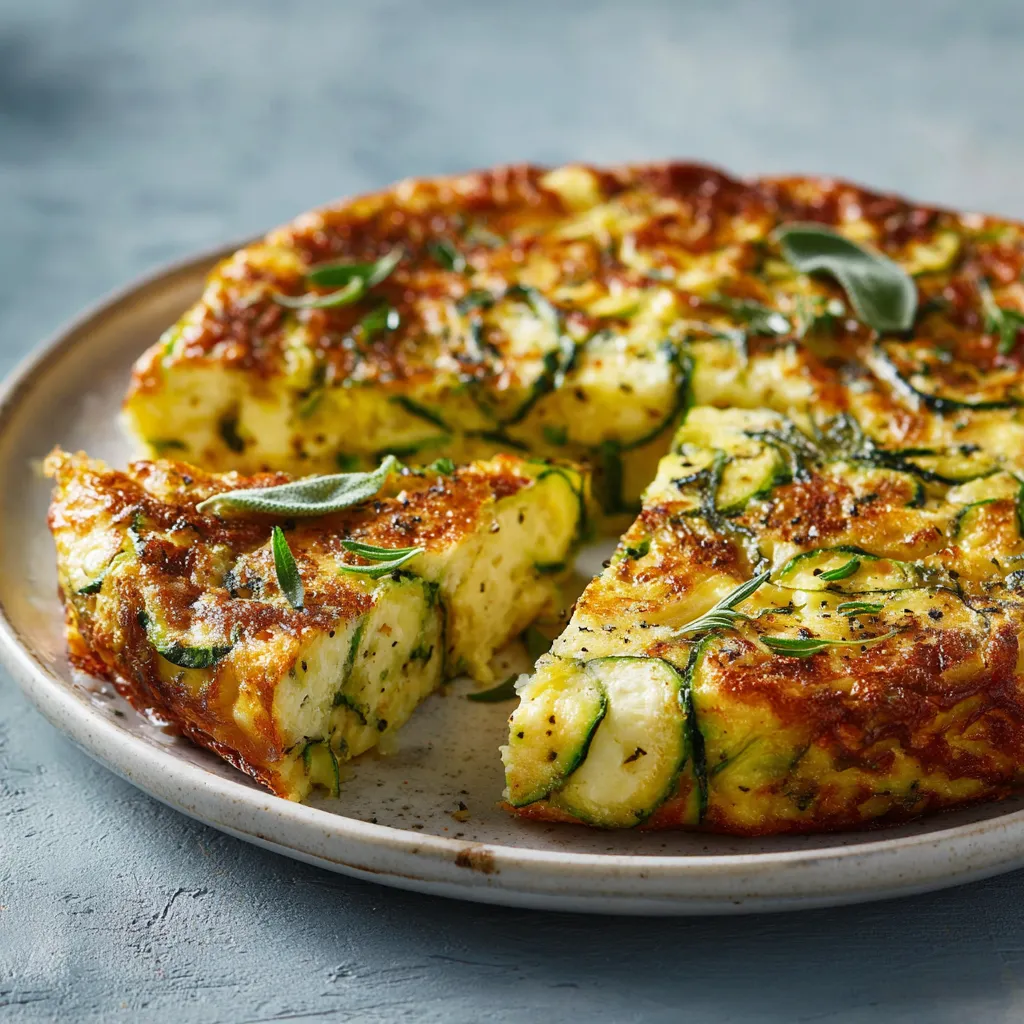Ein Plate mit Zucchini-Käse-Pizza.