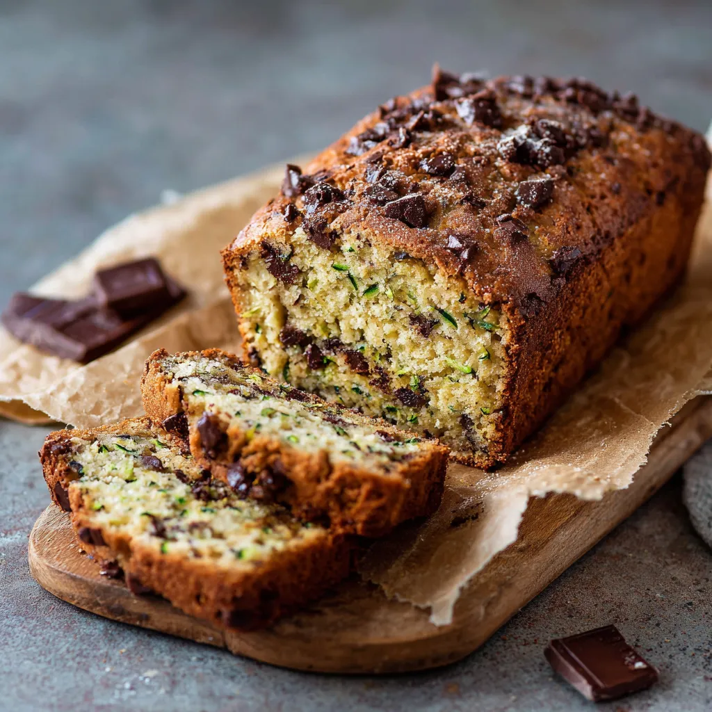Ein Stück Chocolate-Bananen-Brot auf einem Teller.