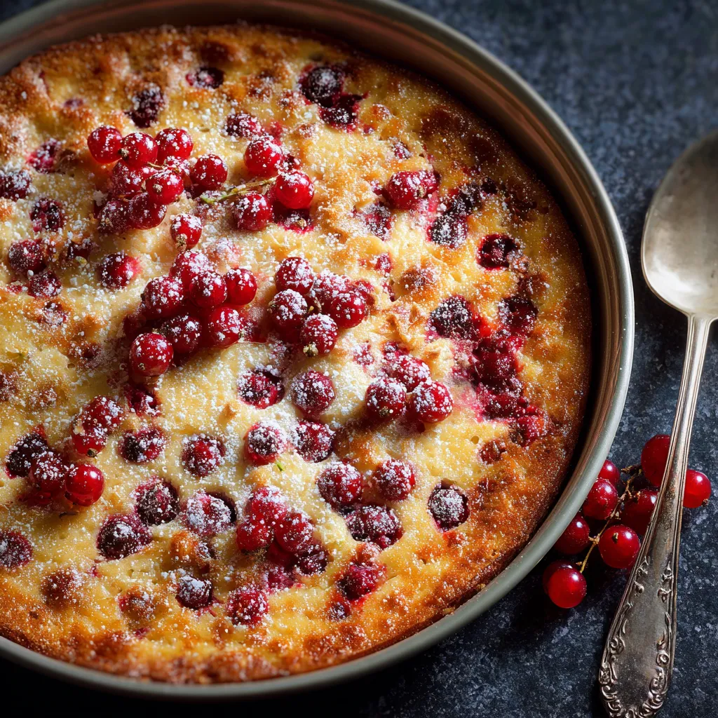 Eine Tafel mit einer Cake-Torte, die mit Raspberry-Konserven und Zucker bestreut ist.