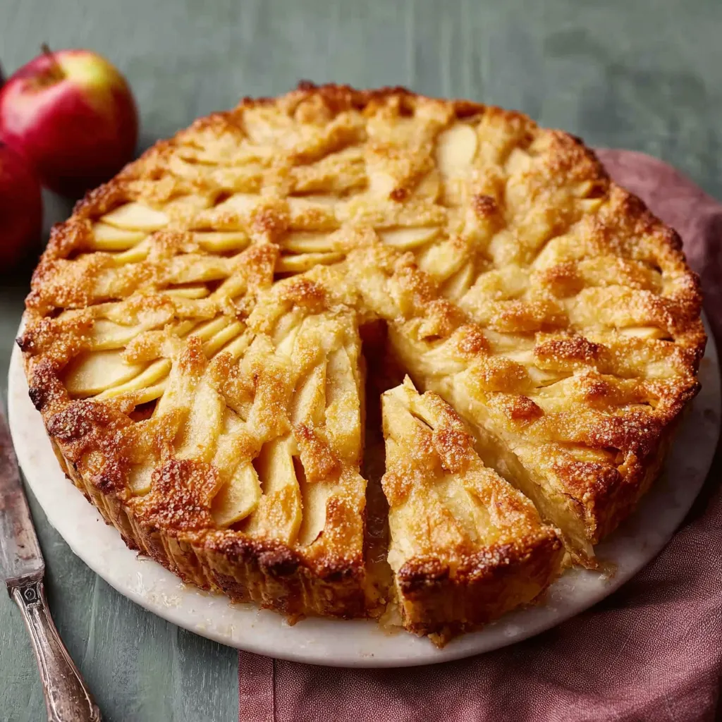 Eine Tafel mit einem Stück Kuchen, der in zwei gleich große Teile geteilt wurde.