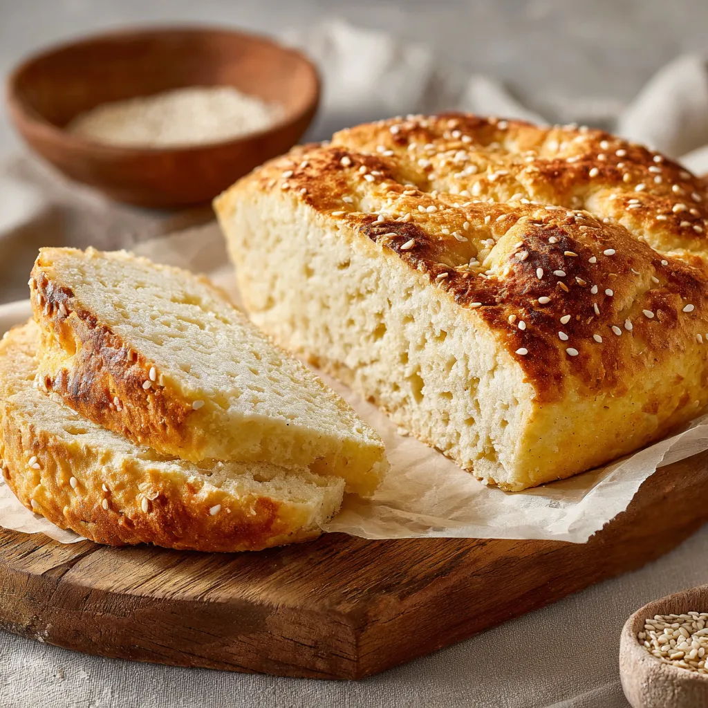 Eine Scheibe Brot auf einer Platte, die in einem Behälter mit Sand liegt.