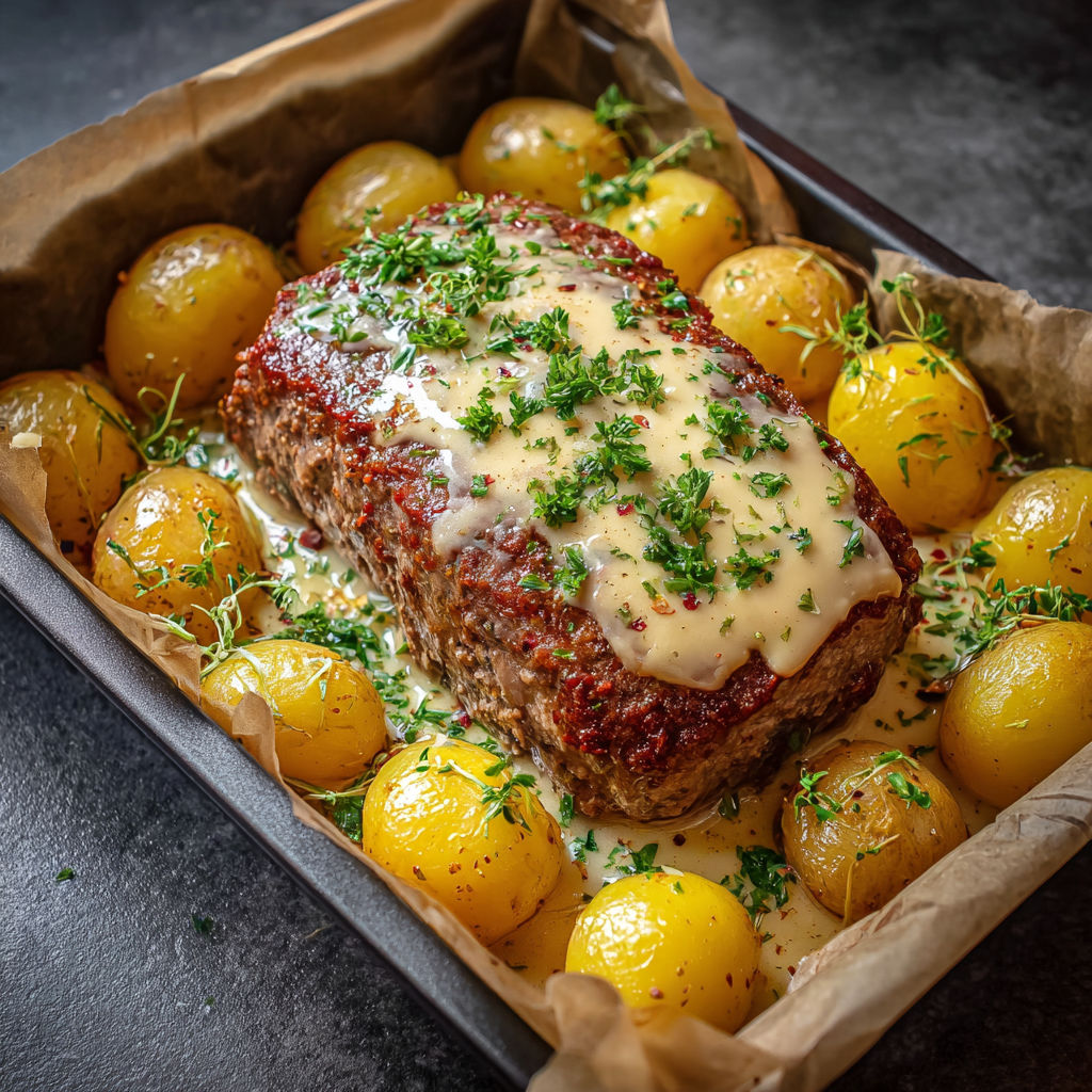A roast with potatoes and herbs.