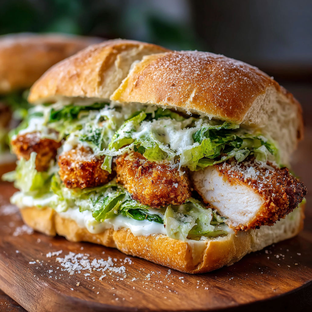 A sandwich with lettuce and chicken.