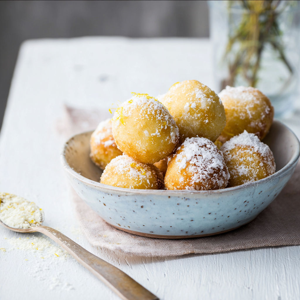 A bowl of Quarkbällchen.