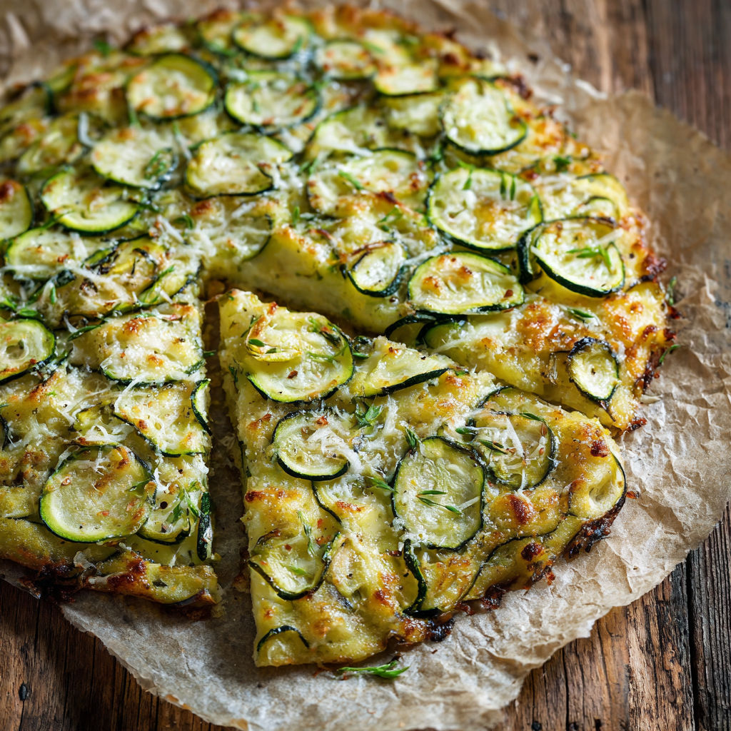 A slice of zucchini scarpaccia.