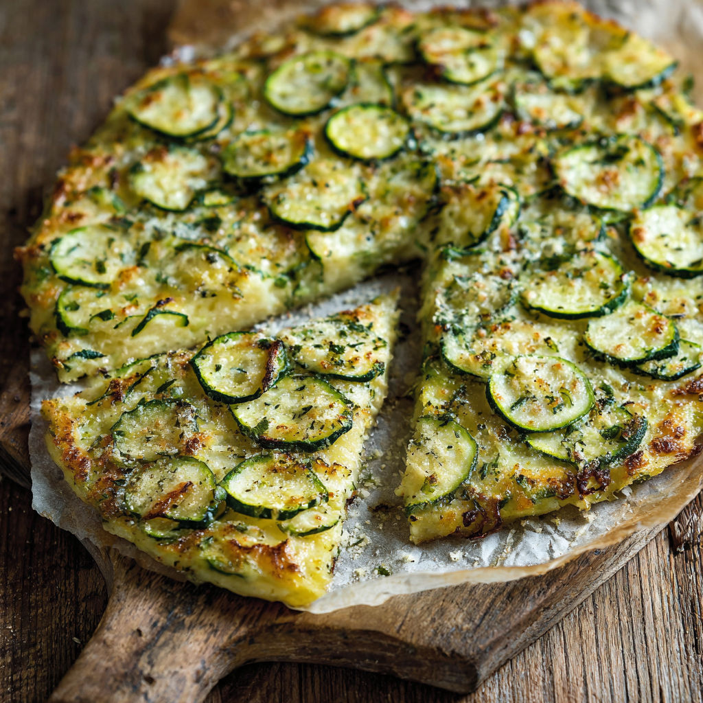 A slice of zucchini scarpaccia.