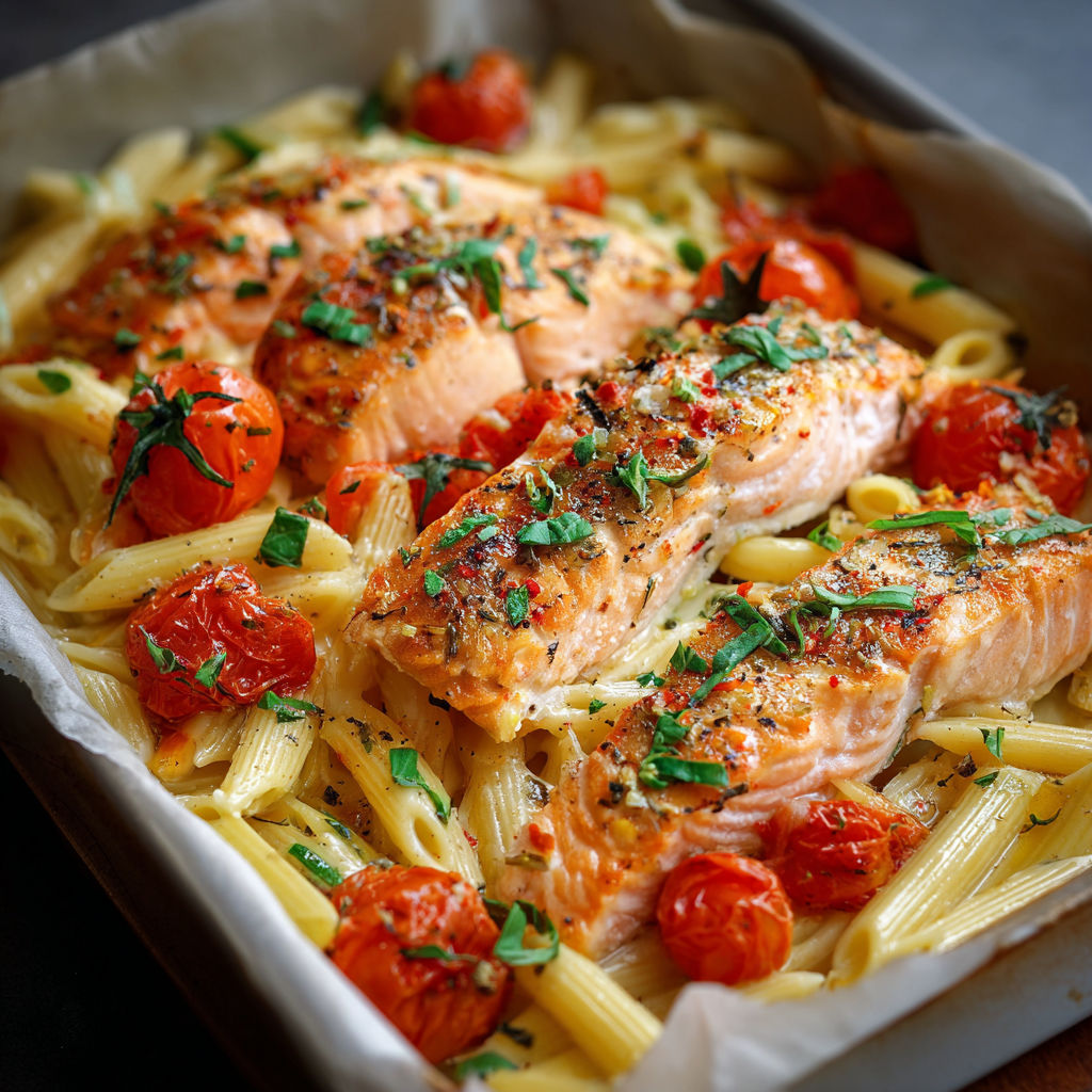 A pan of food with tomatoes and noodles.