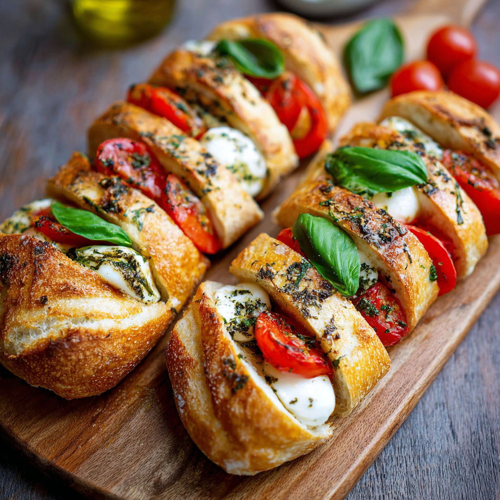 Two pieces of bread with tomatoes and cheese.