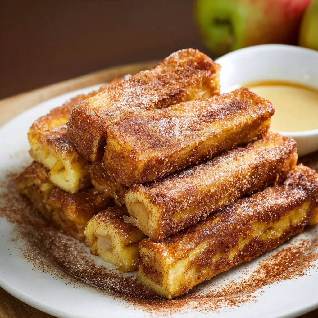 French toast sticks in a bowl.