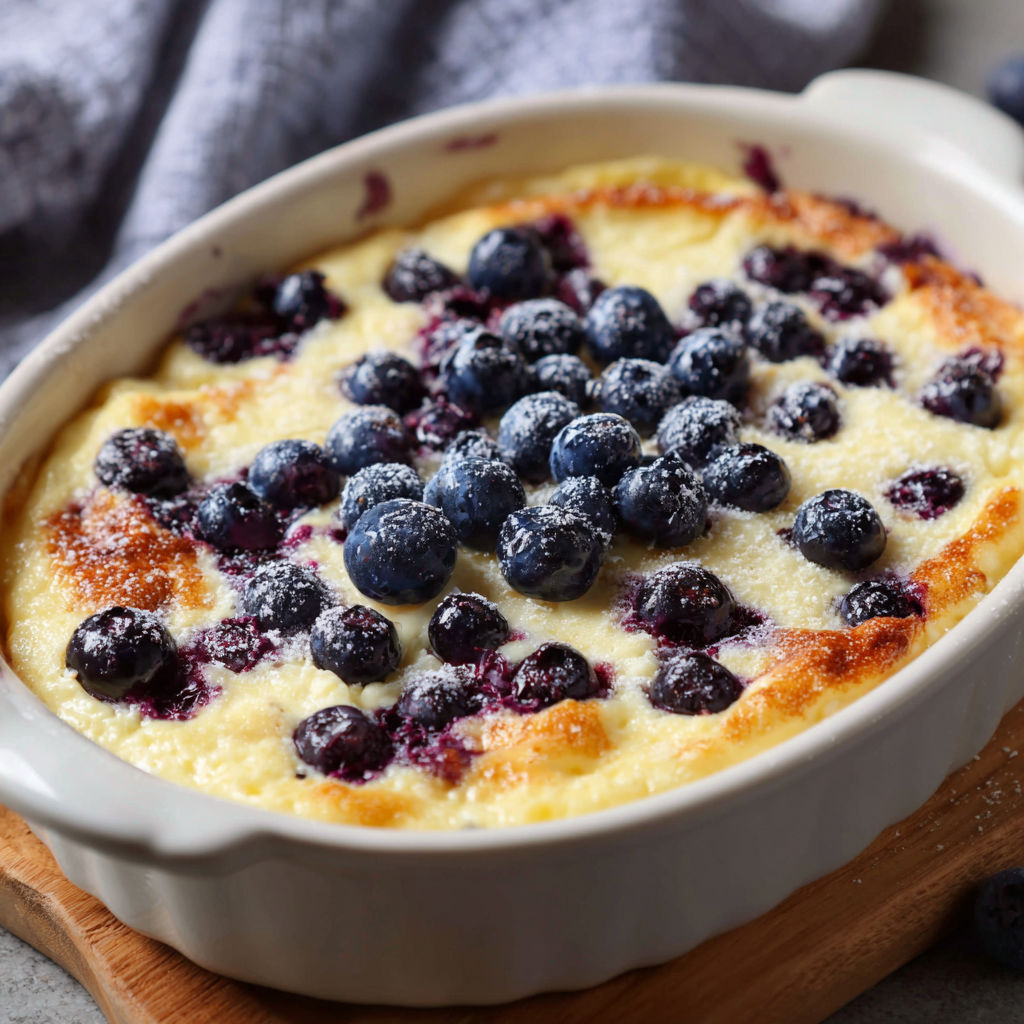 A white bowl filled with a blueberry cake.