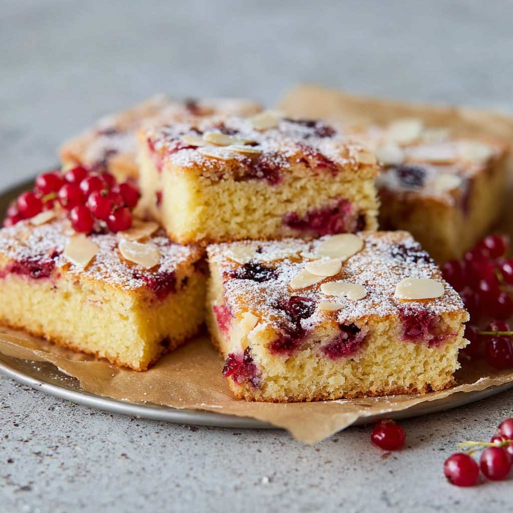 A plate of Schneller Johannisbeerkuchen.