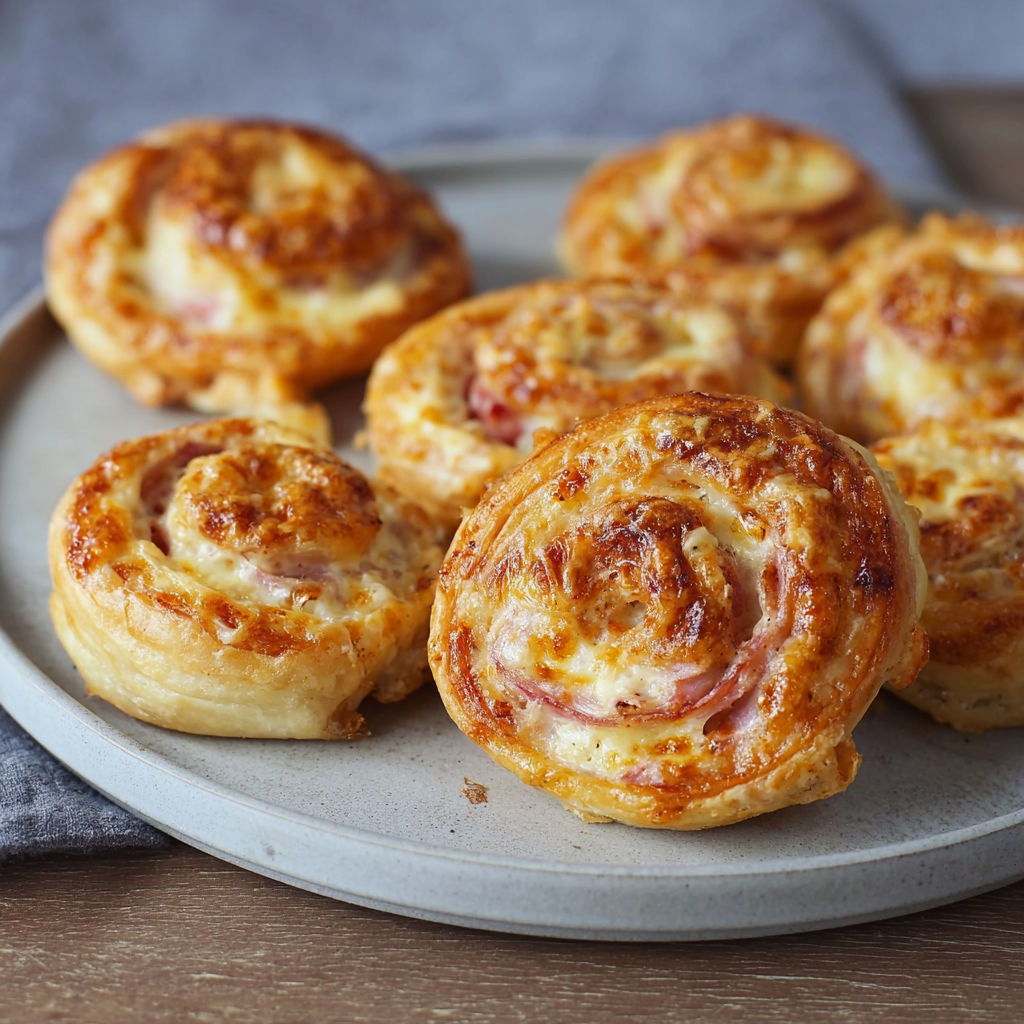 Schinken Kaese Schnecken Blaetterteig