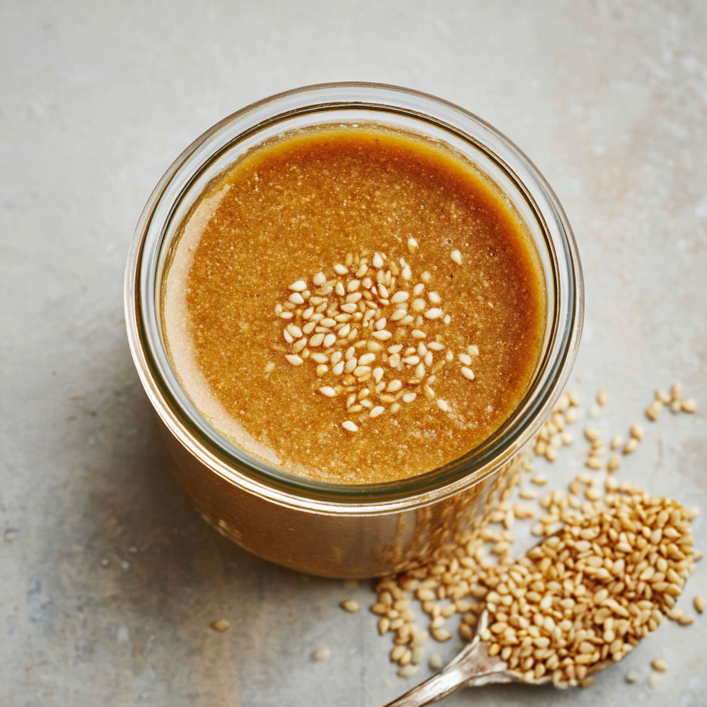 A jar of sesame paste.