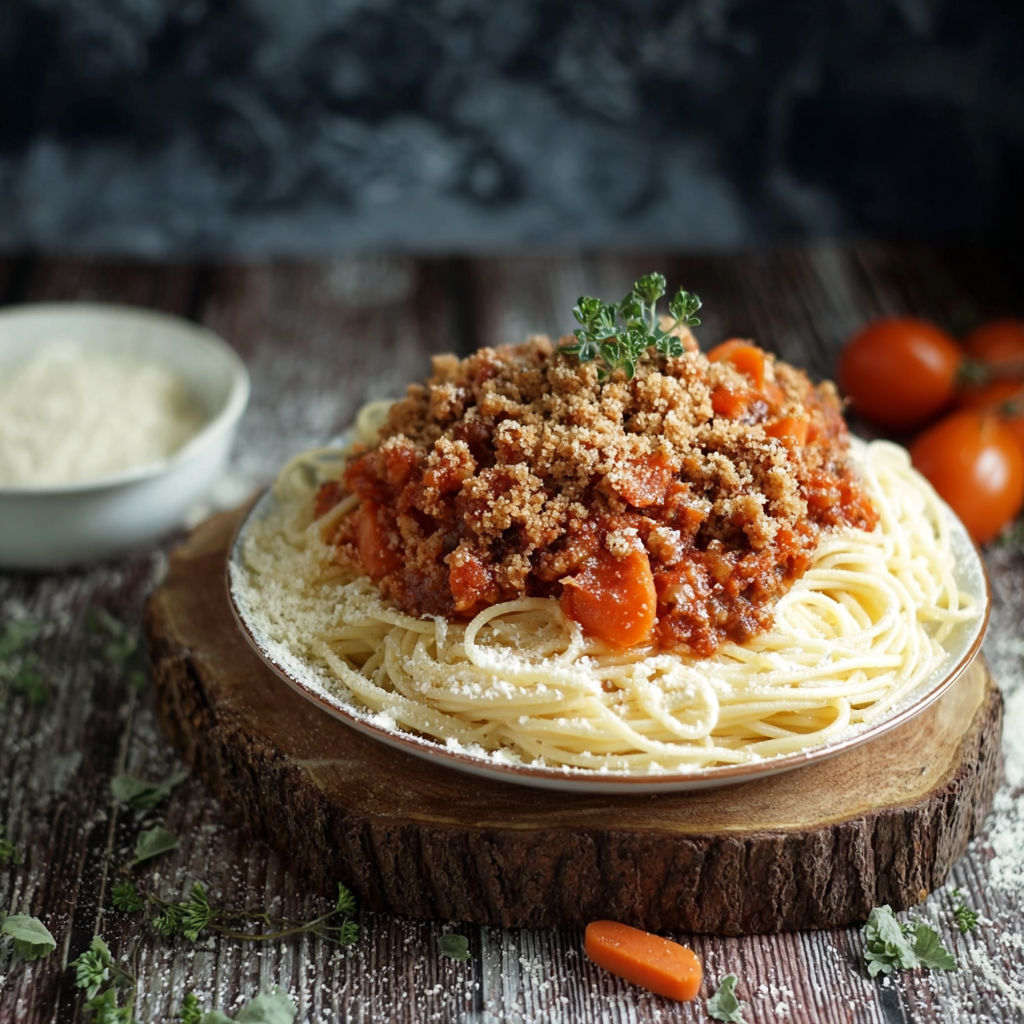 A plate of pasta with tomatoes and cheese.