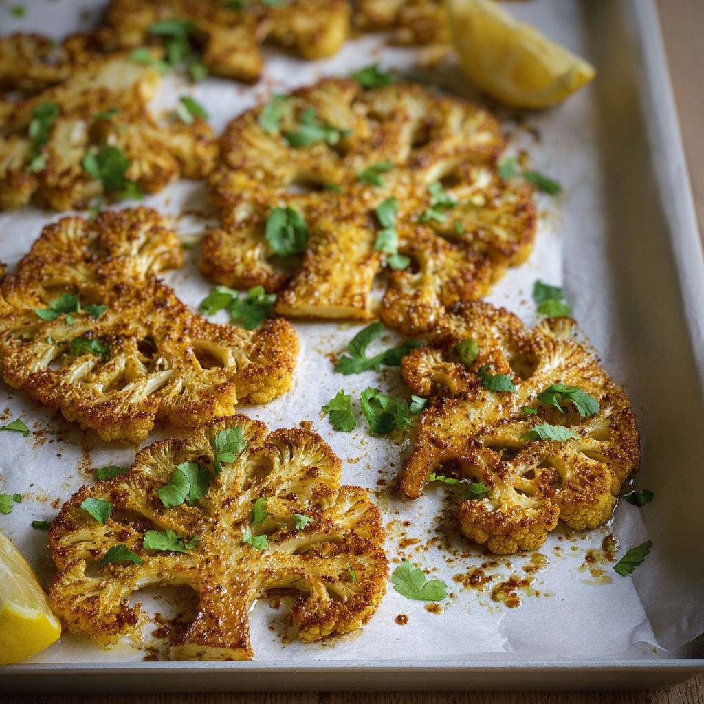 A pan of food with a lemon wedge on top.