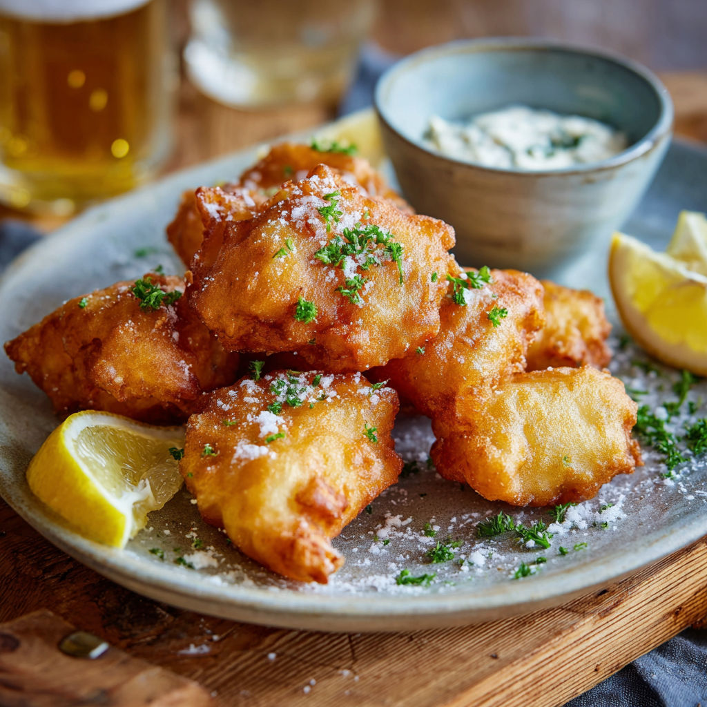 A plate of food with lemon wedges and a bowl of dip.