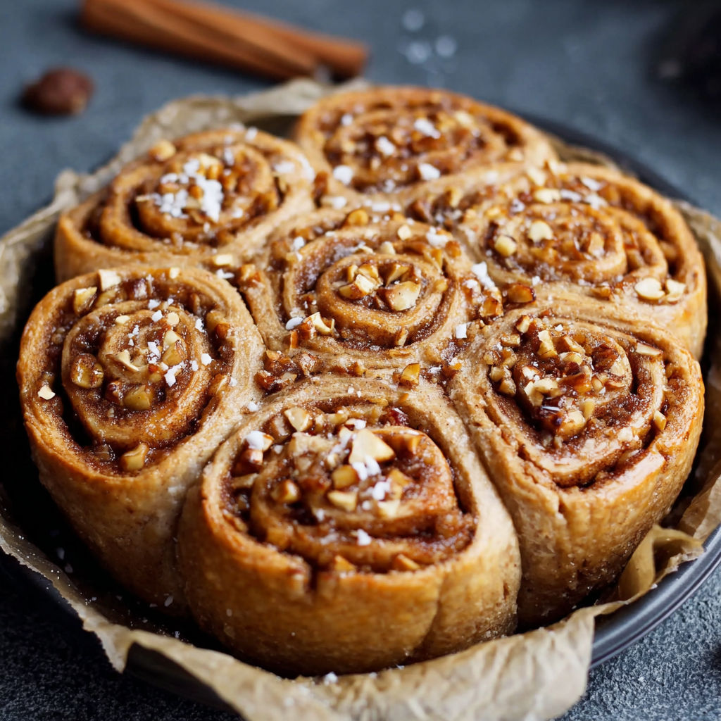 A plate of vegane apfel zimtschnecken.