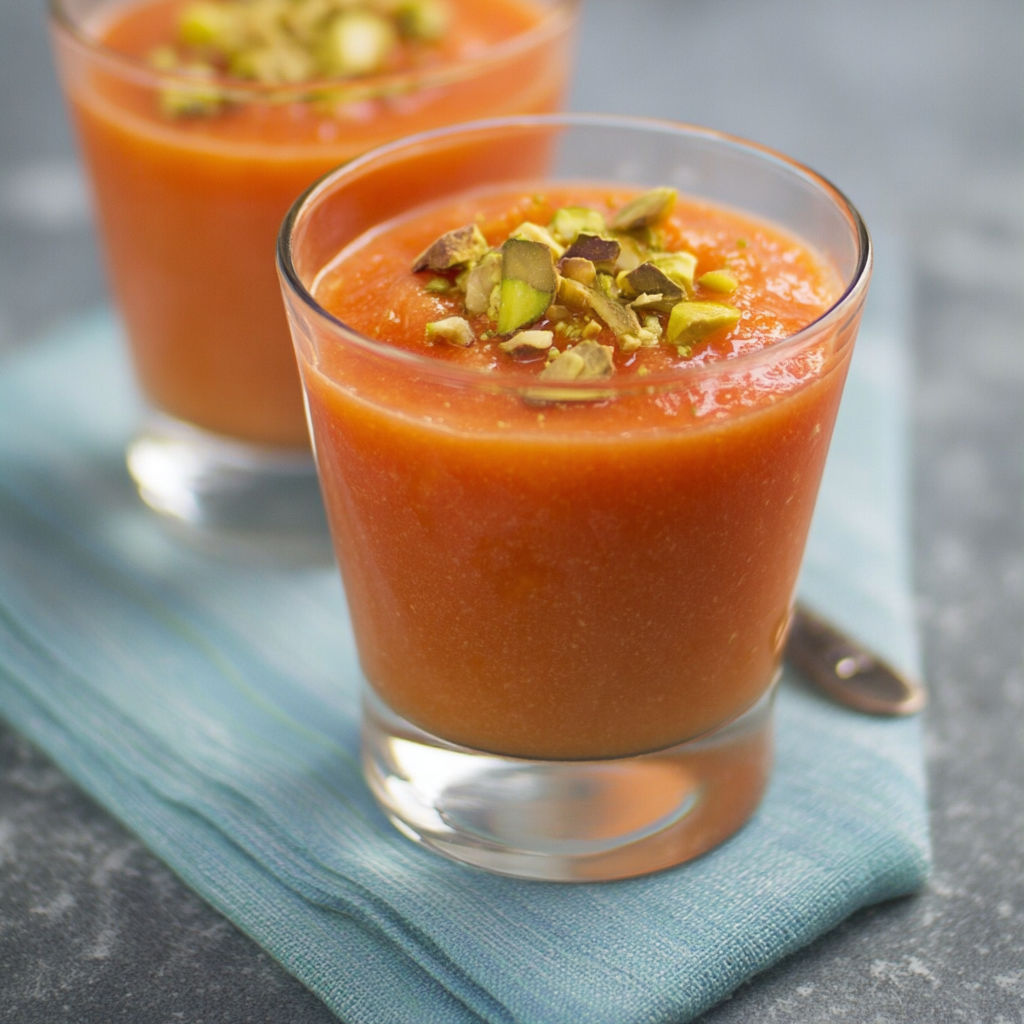 Two glasses of papaya mus.