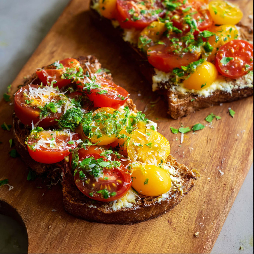 A slice of pizza with tomatoes and cheese.