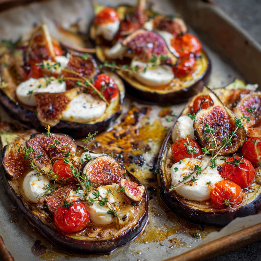A tray of food with tomatoes and cheese.