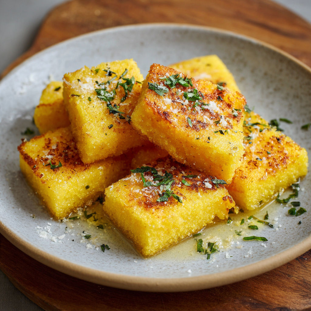 A plate of grilled polenta.