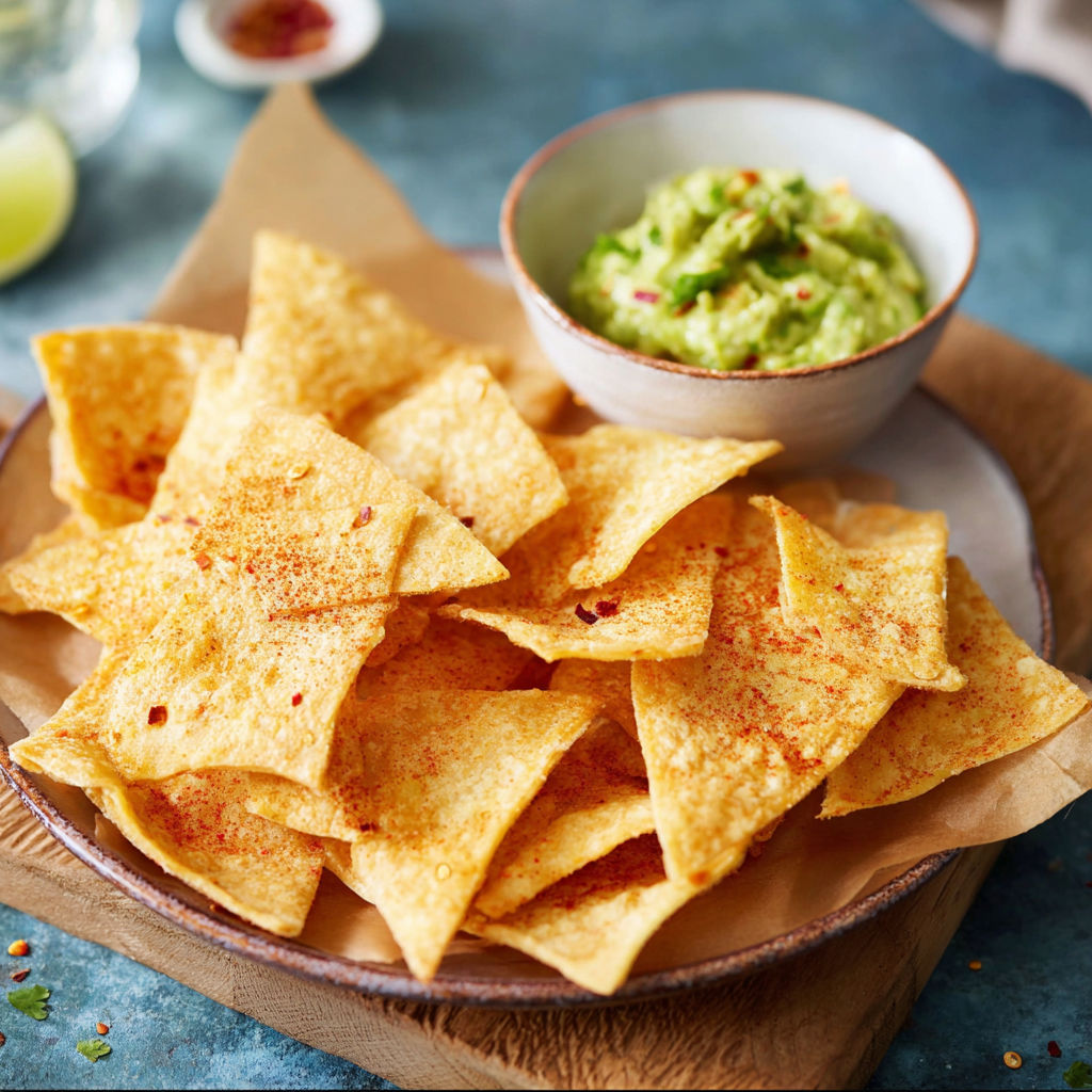 A plate of tortilla chips with a bowl of salsa.