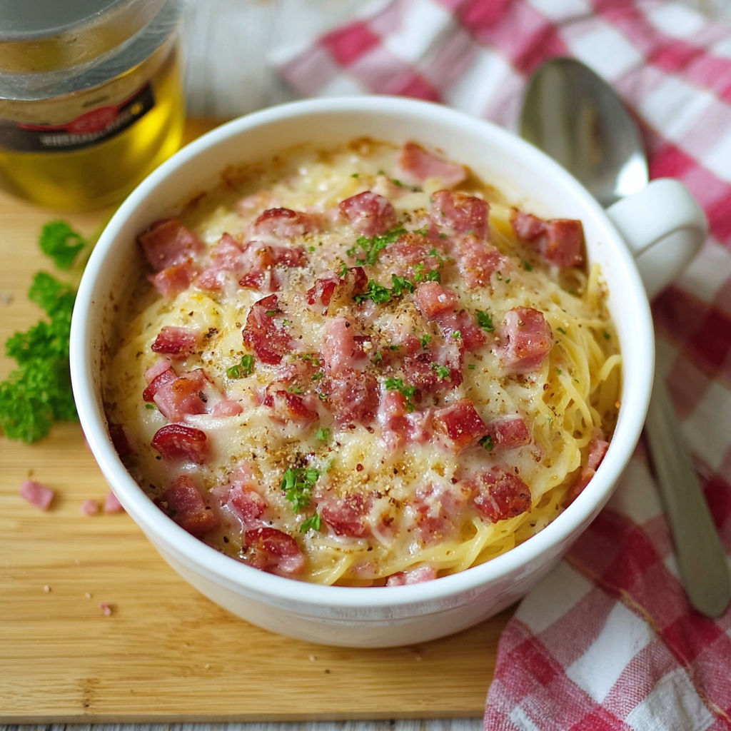 A bowl of pasta with meat and cheese.