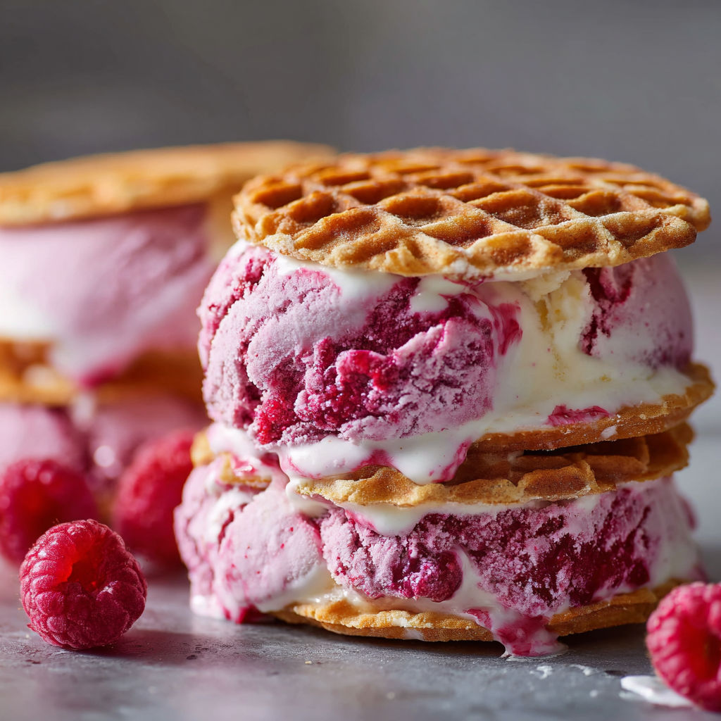 A stack of waffles with strawberries on top.