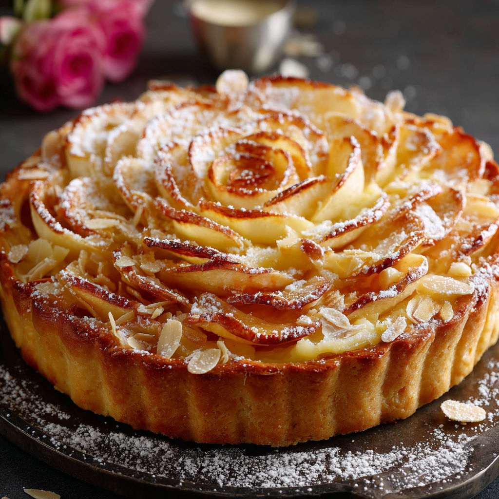 A pastry with a rose on top.