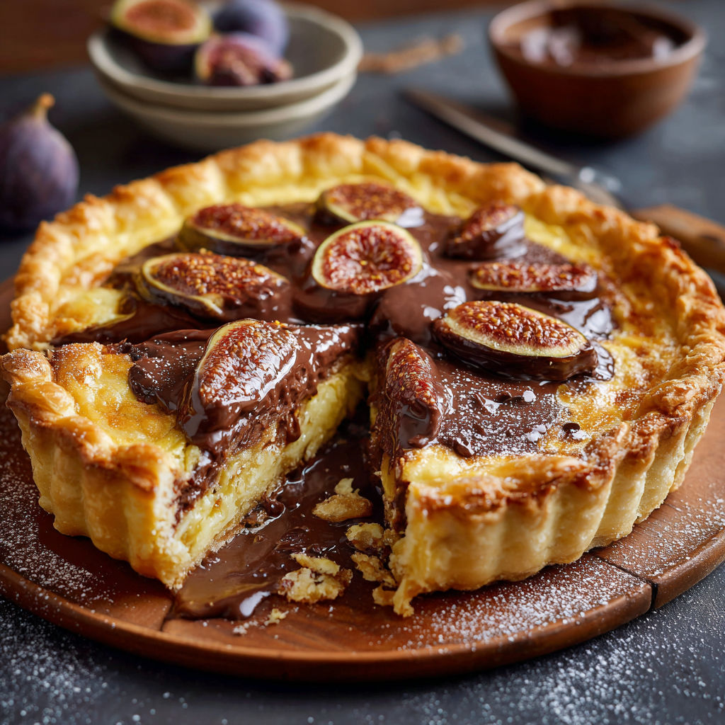 A slice of chocolate and fig cake.