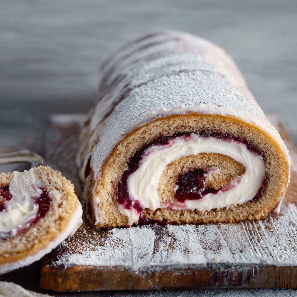 A cake with white frosting and red berries.